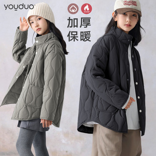 女童棉服外套25冬装新款儿童保暖夹棉中大童校服神器加厚保暖