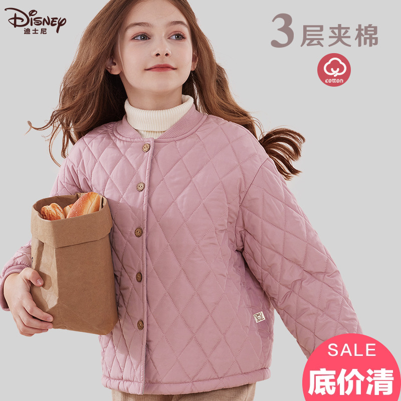 迪士尼女童秋冬羽绒棉服外套