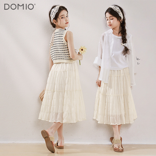 多妙屋女童半身裙2026夏季新款儿童裙子女孩公主裙洋气中长款裙子