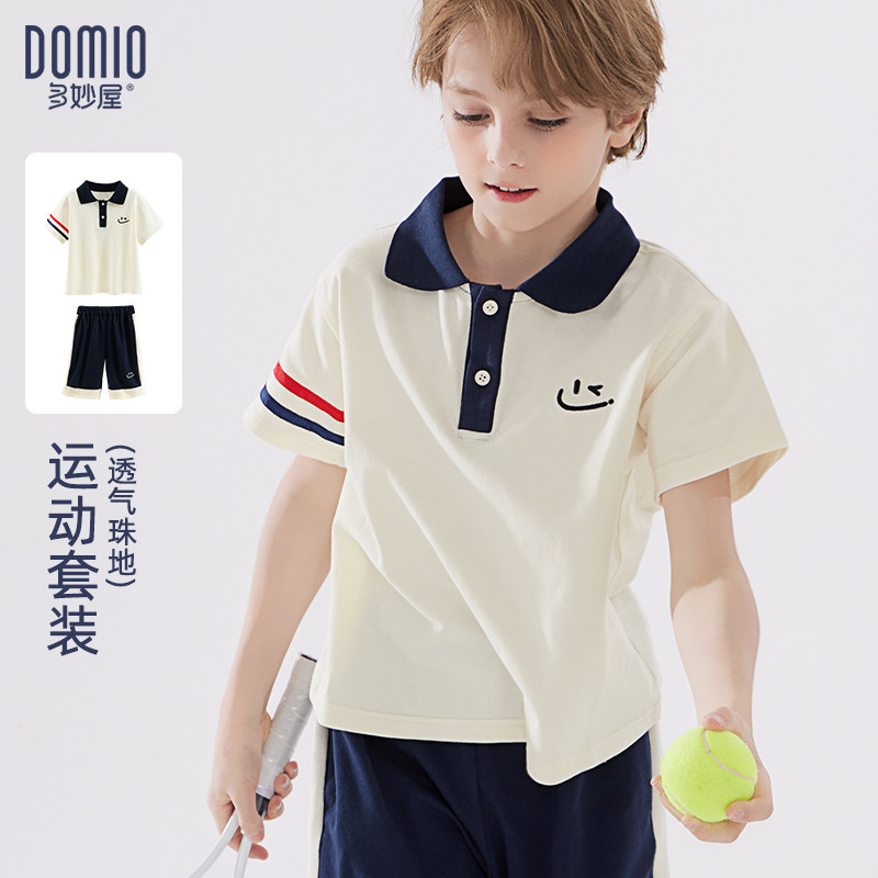 儿童夏季套装冰丝薄款大童休闲运动服polo短袖t恤新款两件套童装,童装/婴儿装/亲子装,套装,淘宝优惠券,粉丝福利购,淘宝优惠卷