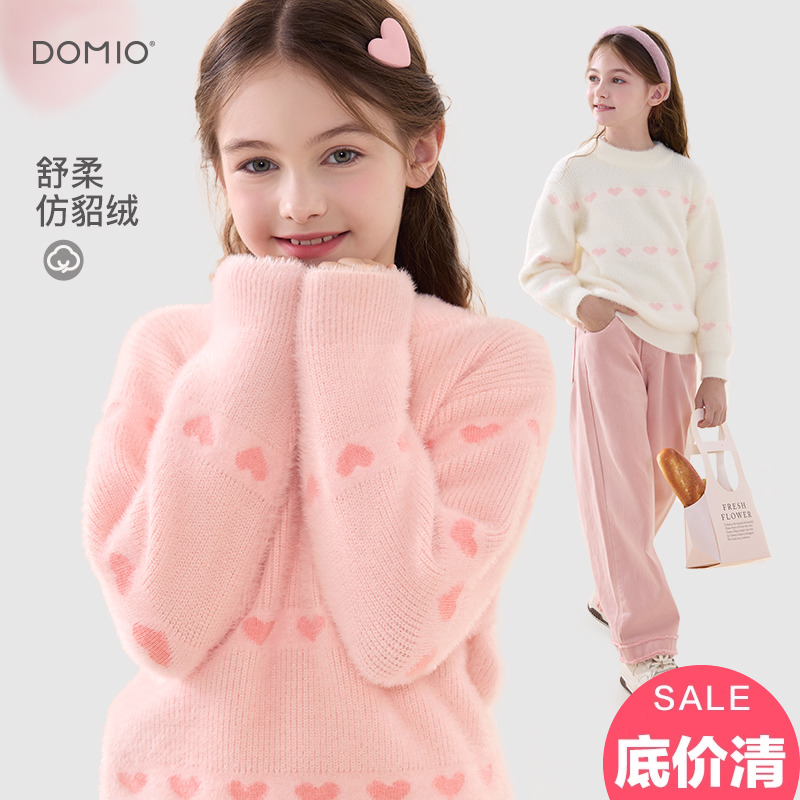 多妙屋甜美毛线衣秋冬女童毛衣