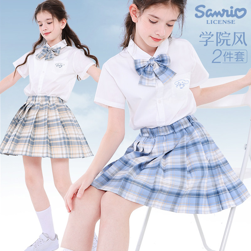 女童jk制服套装日系学院风两件套夏装设计2025新款百褶裙大童洋气