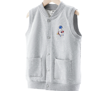 男童马甲秋冬季新款儿童纯棉背心中大童内搭外穿马夹加绒加厚坎肩