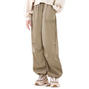 女童裤子秋冬2025新款儿童运动工装裤户外加绒伞兵裤宽松洋气童装