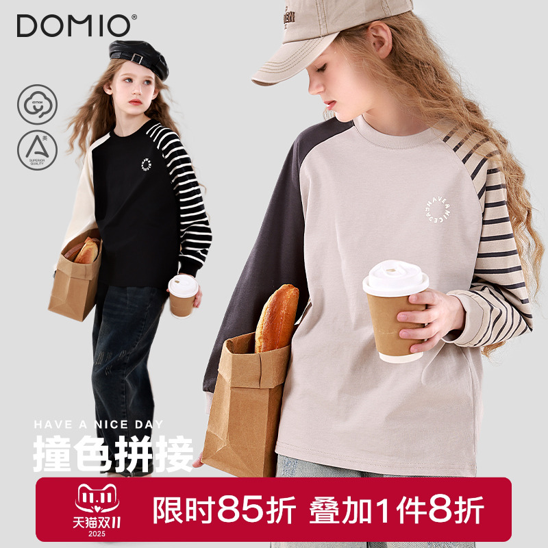 多妙屋女童长袖T恤青少年上衣