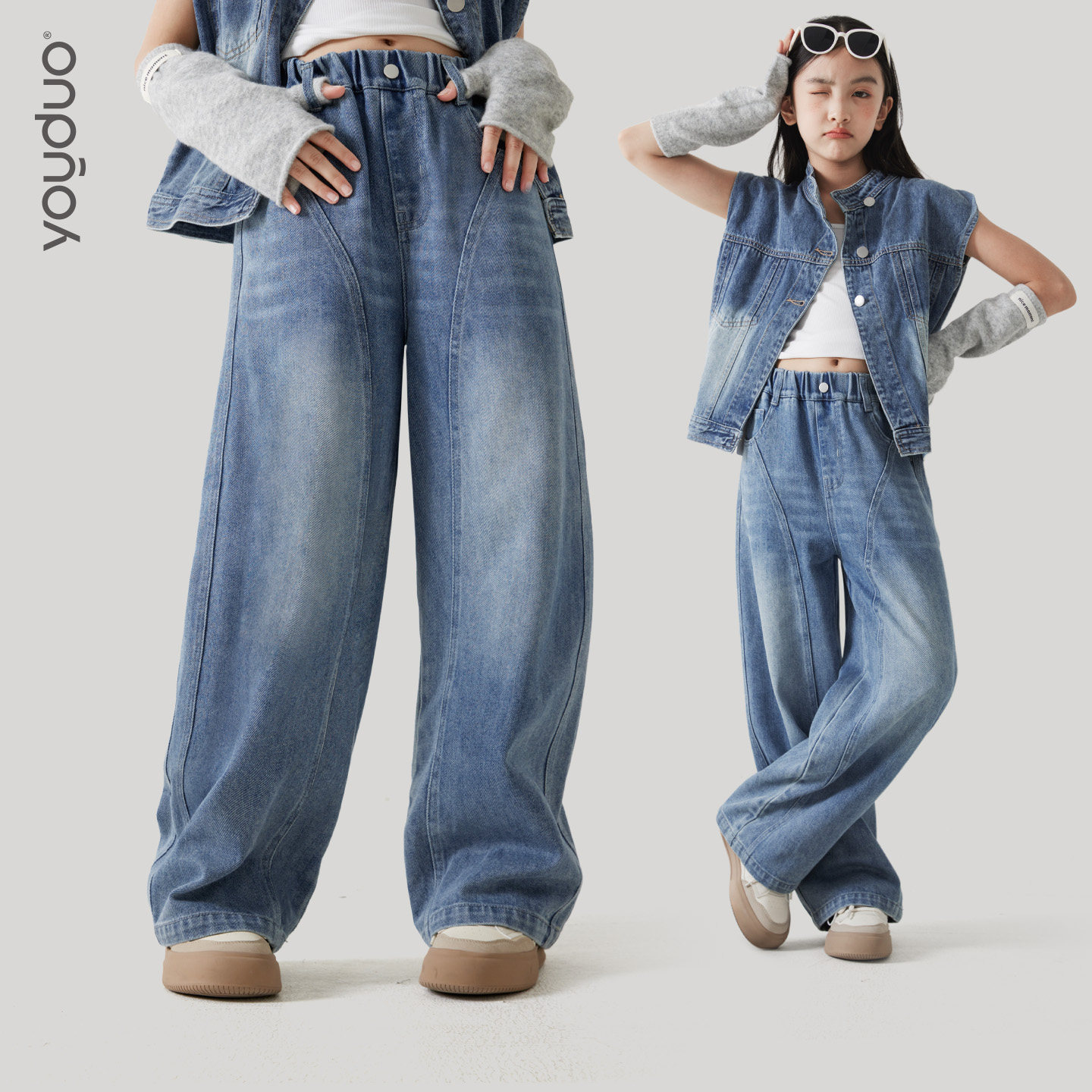 2025秋季新款女童牛仔裤