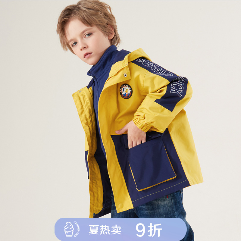 迪士尼儿童冲锋衣男童外套三合一