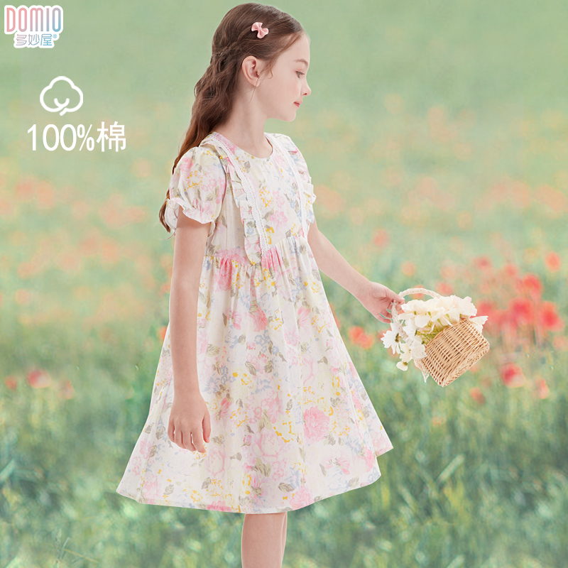 女童夏装连衣裙纯棉2025新款洋气儿童裙子夏季棉布裙中大童公主裙