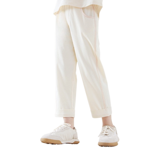 女童裤子薄款防蚊裤26夏季儿童运动裤大童直筒裤休闲裤宽松阔腿裤