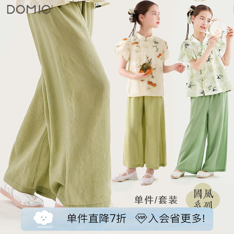 女童裤子2026新款夏季儿童新中式短袖连衣裙洋气国风旗袍裙子套装