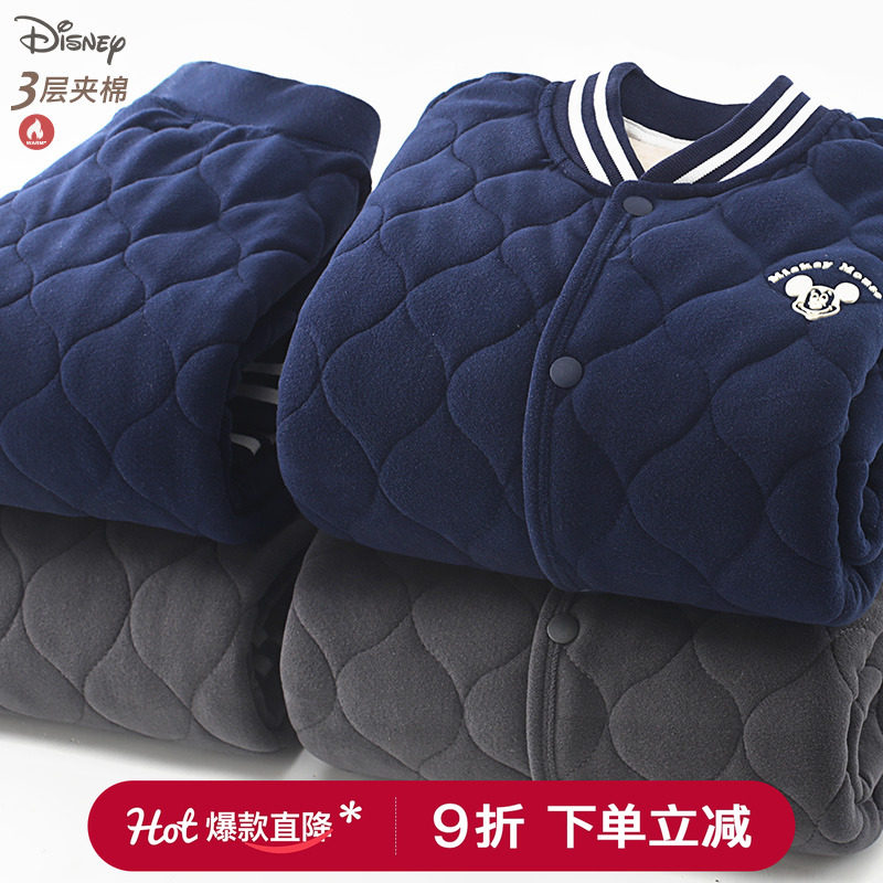 迪士尼男童加厚秋冬棉服套装