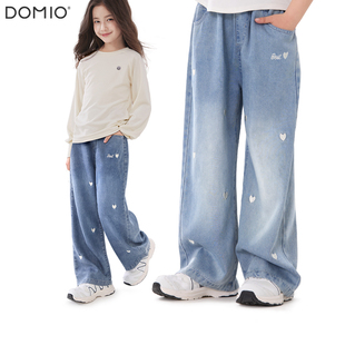 子春秋新款 休闲童装 儿童天丝牛仔裤 女孩直筒运动裤 大童秋装 女童裤