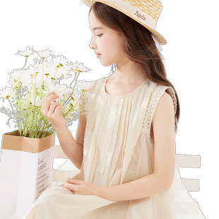 女童连衣裙儿童裙子薄款棉布裙纯棉连身裙大童长裙公主裙女孩夏装