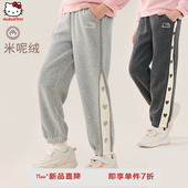 童装 女童裤 加绒卫裤 大童休闲运动裤 子秋冬新款 2025洋气儿童运动裤