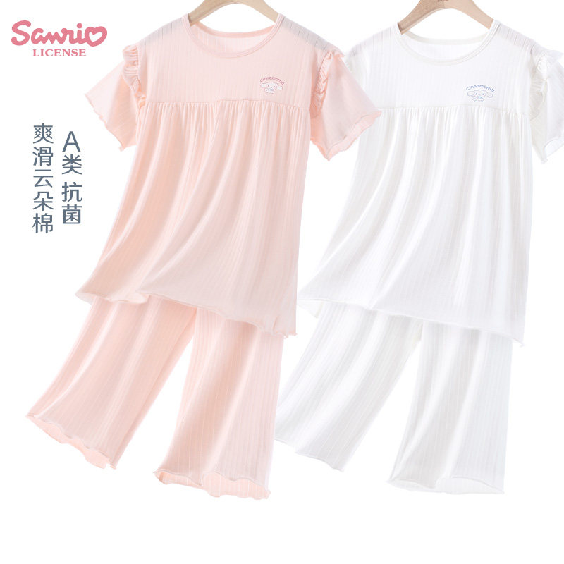 女童睡衣夏季2025新款儿童短袖短裤薄款套装中大童女孩空调家居服