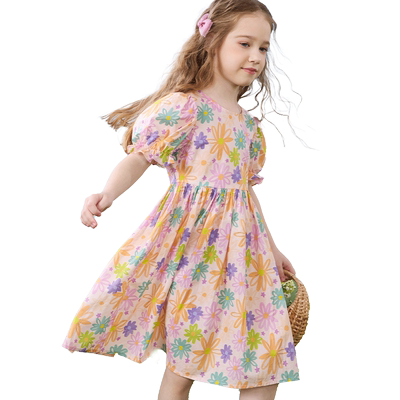 迪士尼女童碎花裙连衣裙