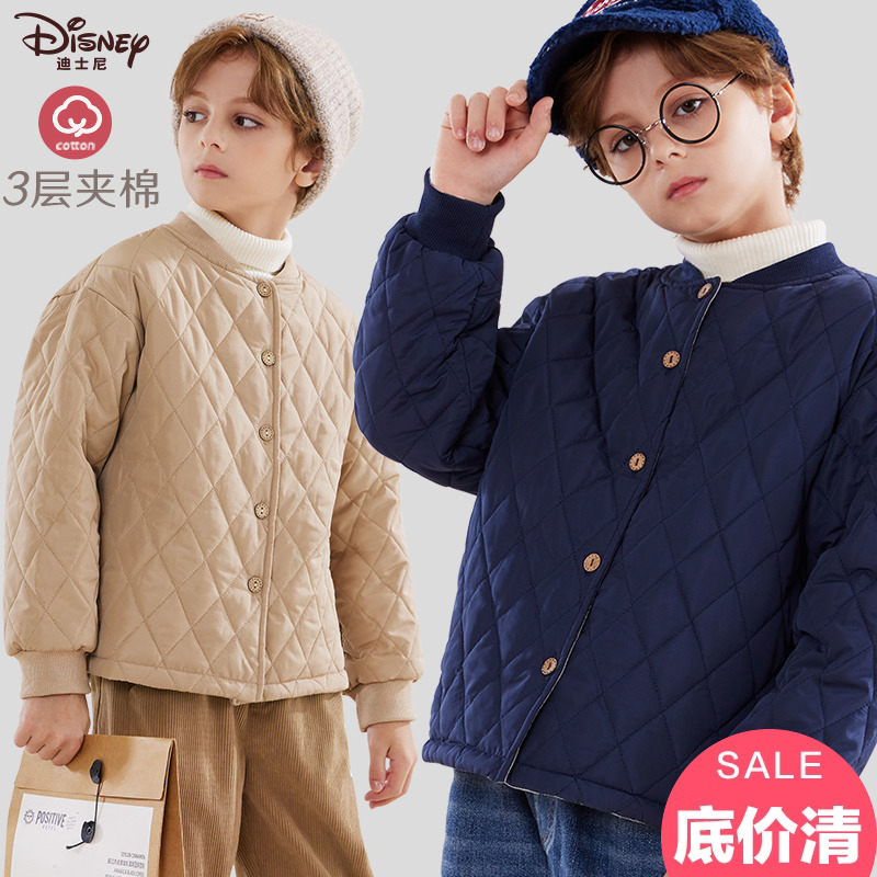迪士尼三层夹棉秋冬男童棉服