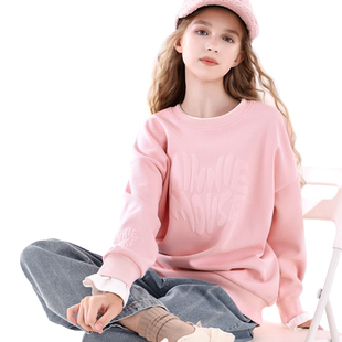 迪士尼女童卫衣春秋新款衣服大童运动上衣儿童外套女孩青少年童装
