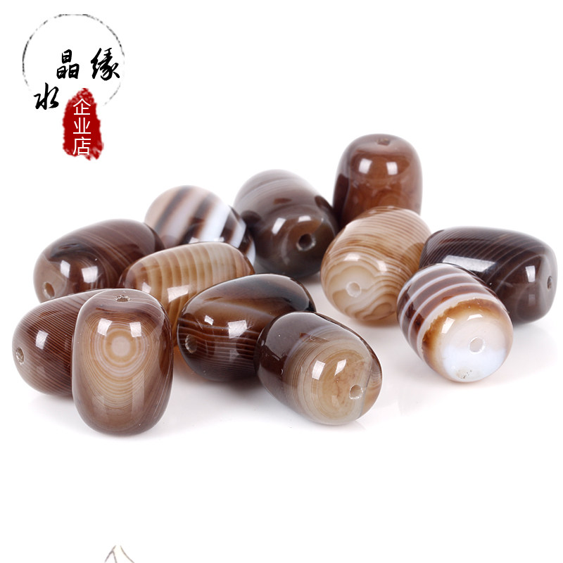 老缠丝玛瑙散珠珠子天然diy串珠腰珠桶珠鼔珠星月菩提配饰