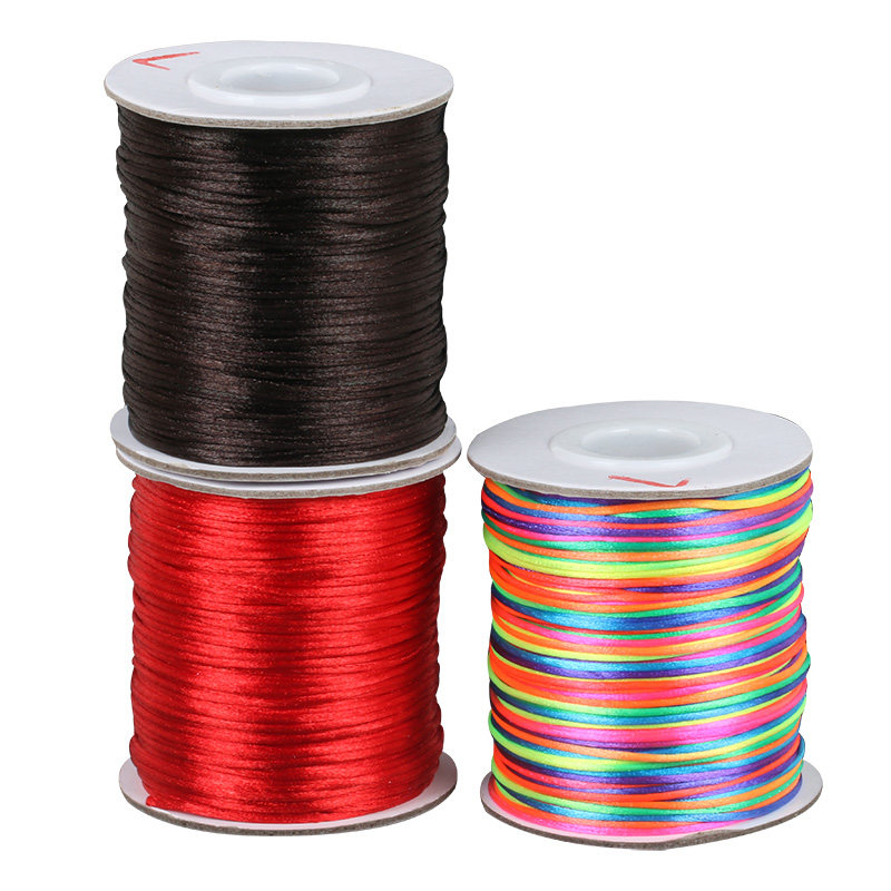 NO. 6 NO. 7 CHINESE KNOT ROPE BRACELET HAND ROPE BRAIDED WIRE KOREAN SILK DIY BRACELET BRIGHT LIGHT BEADED STRAND