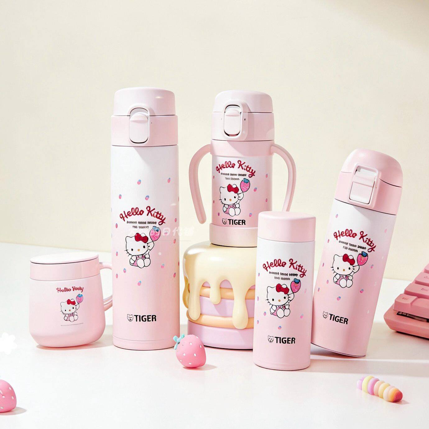 tiger虎牌hellokitty不锈钢保温杯儿童可爱女生水杯学生便携保冷
