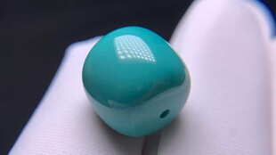 湖北十堰天然原矿高瓷绿松石老型珠单珠散珠桶珠鼓珠配珠直径13mm