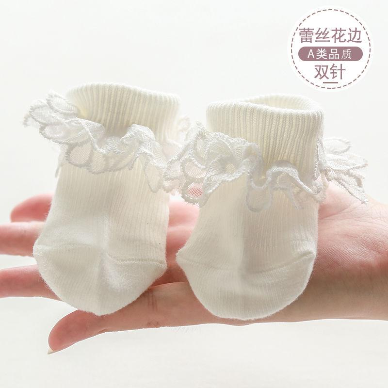 婴儿袜子春秋女宝宝可爱超萌夏季薄款蕾丝花边公主新生婴幼儿棉袜