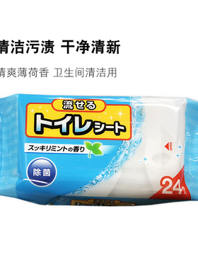 【清仓品】原10.18 日本进口马桶瓷砖除菌座便清洁湿巾可厕冲24枚