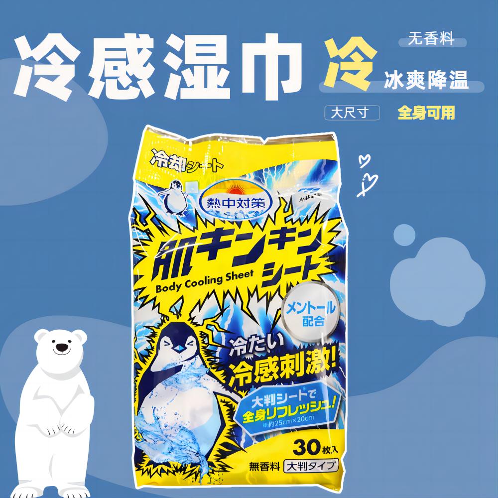 日本进口小林制药身体用冷感湿巾