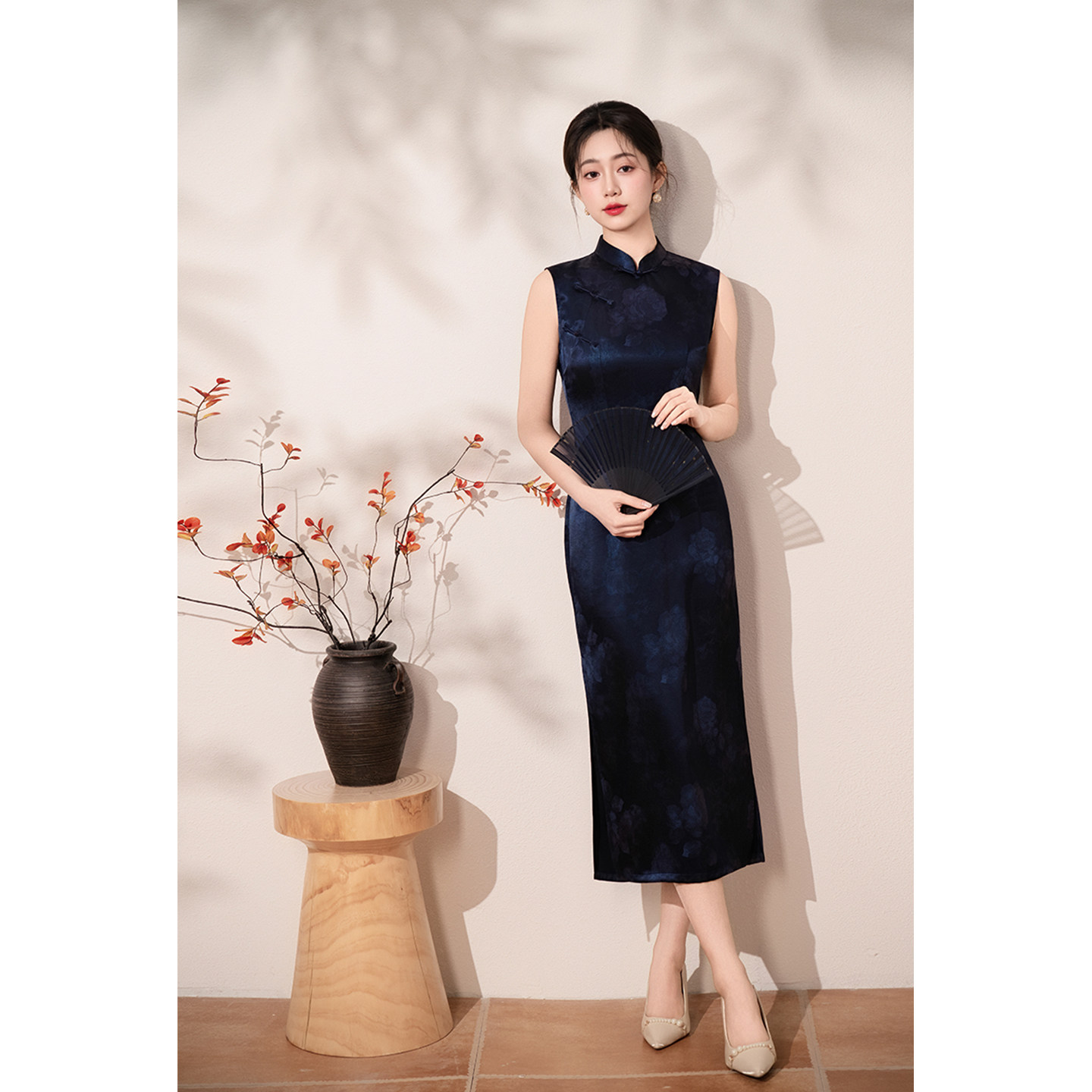 无袖国风新中式日常长款改良旗袍2026新款年轻款女复古晚礼服春秋,女装/女士精品,旗袍,淘宝优惠券,粉丝福利购,淘宝优惠卷