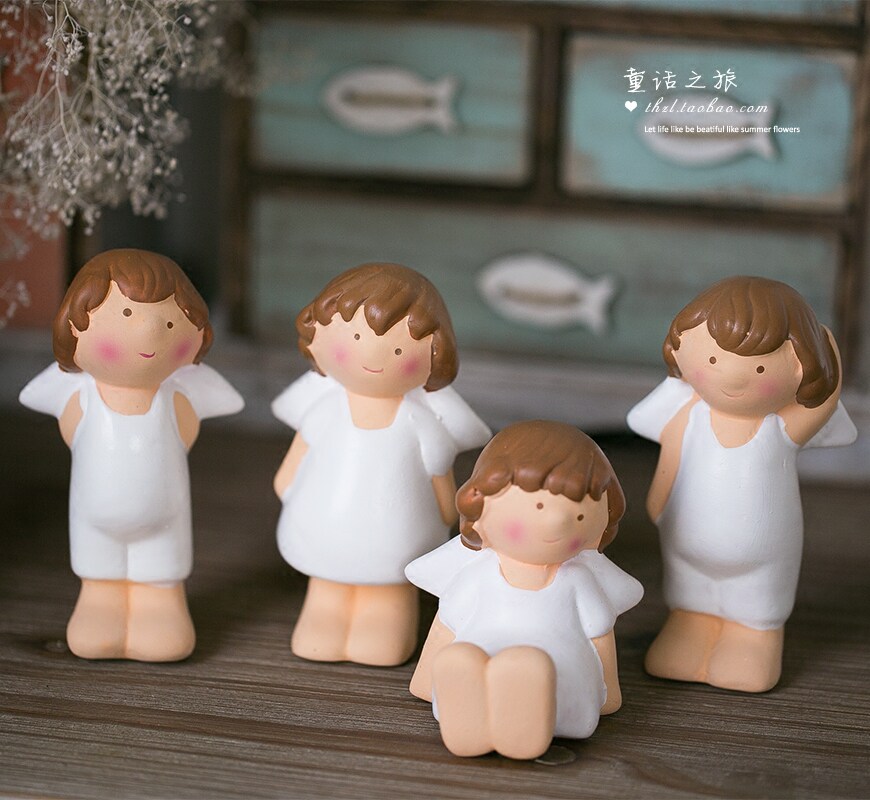 美式乡村杂货可爱超萌卧室儿童装饰小女孩摆件 胖天使