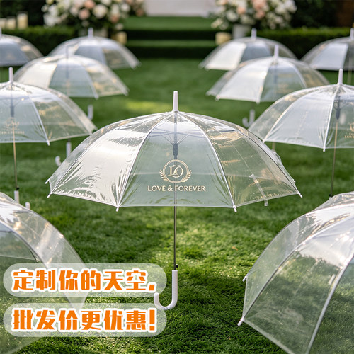 若瑶自动透明POE网红自拍广告伞