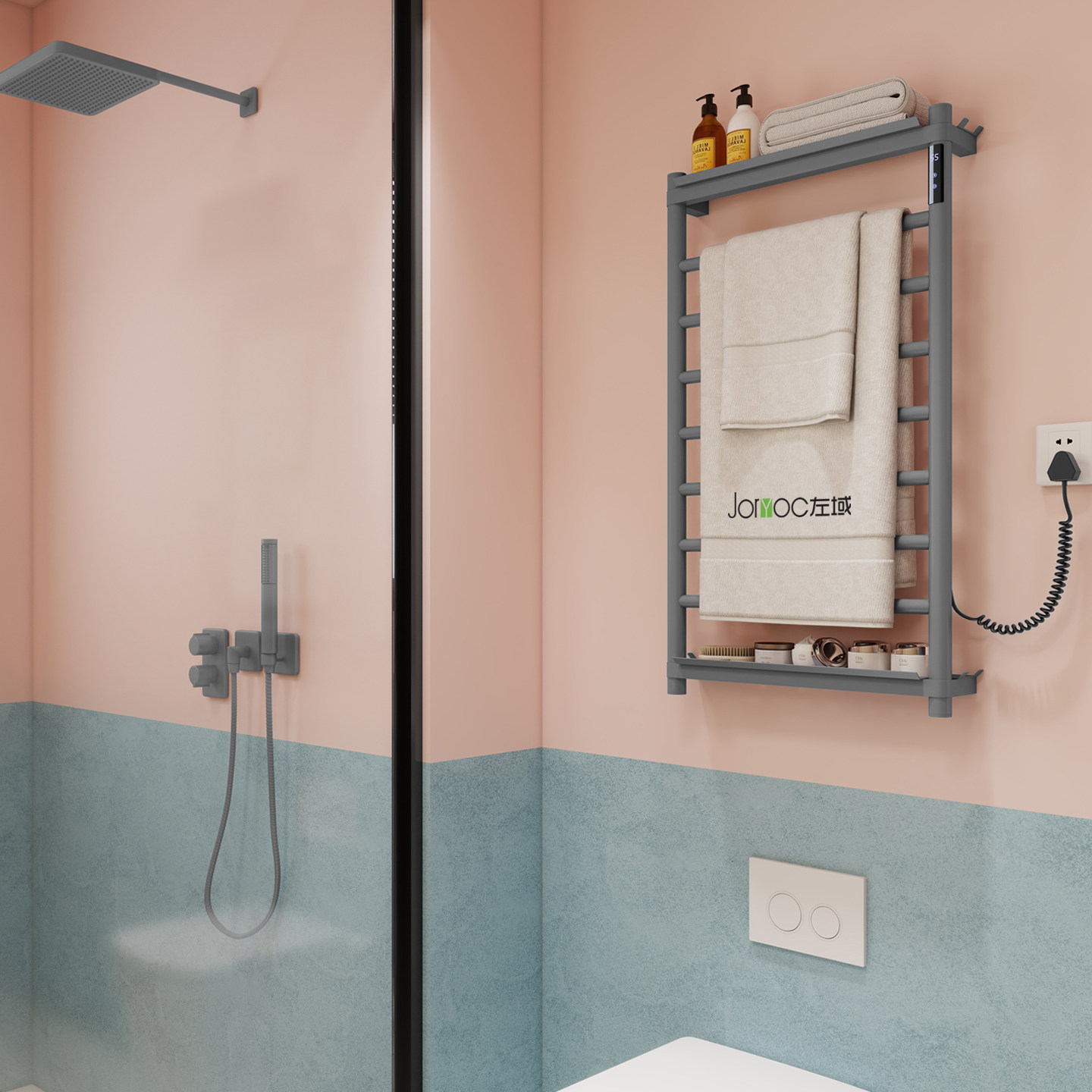 智能电暖加热毛巾架轻奢风家用卫生间收纳置物架碳纤维浴巾烘干架,家装主材,智能毛巾架/浴巾架,淘宝优惠券,粉丝福利购,淘宝优惠卷