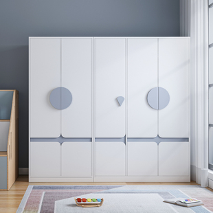 可比熊实木衣柜儿童房现代休闲家庭卧室储物柜小公寓简单组装衣柜