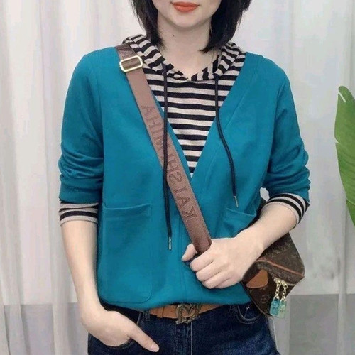 长袖国潮假两件女t恤上衣百搭