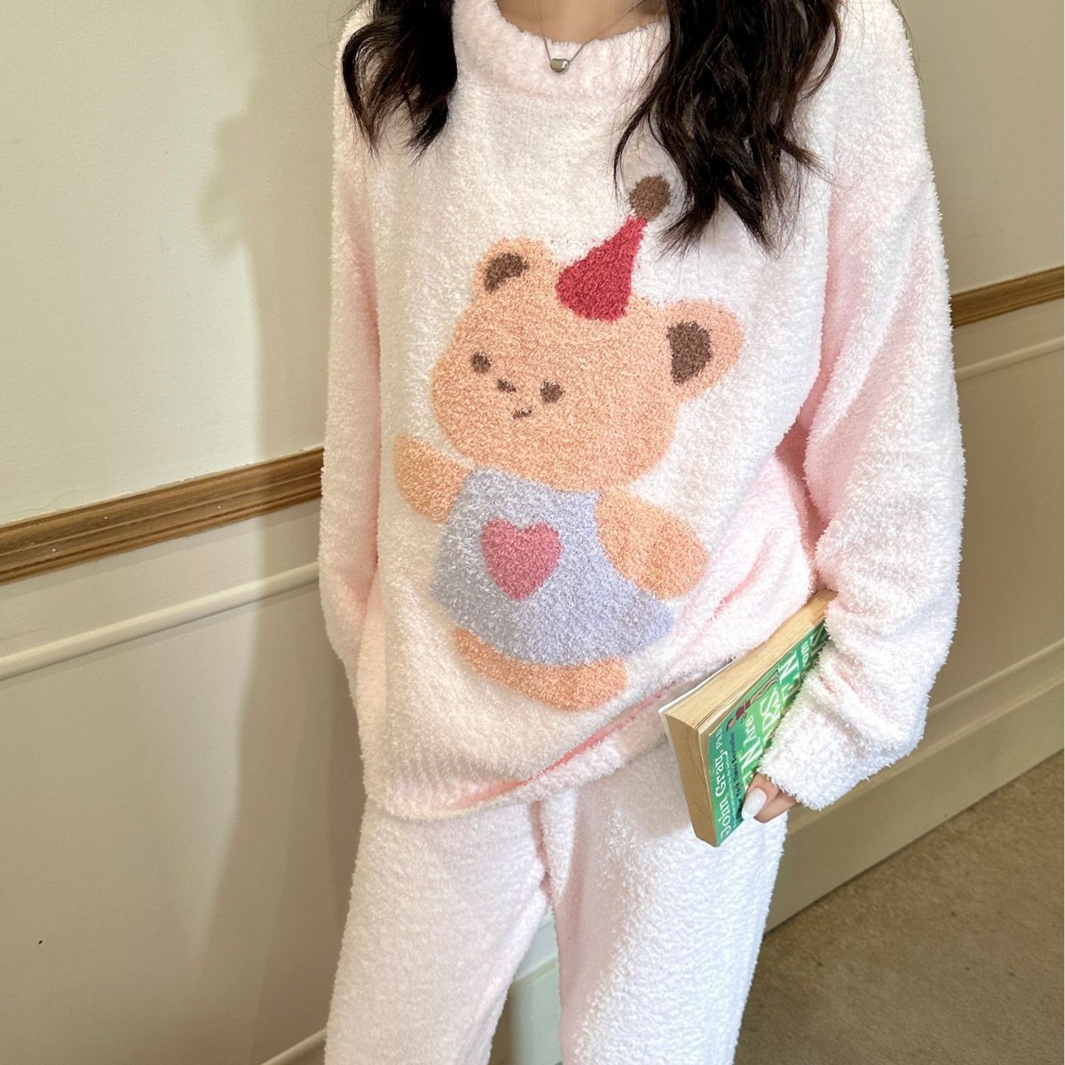 gp秋冬可爱裙子爱心小熊软绵绵女士家居服睡衣套装