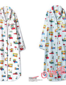 可爱史努*印花长裙女生居家全棉睡裙亲子睡衣