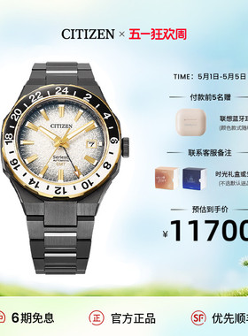 西铁城CITIZEN高雅流光黑金匠心之作机械时尚商务男表NB6035-55H
