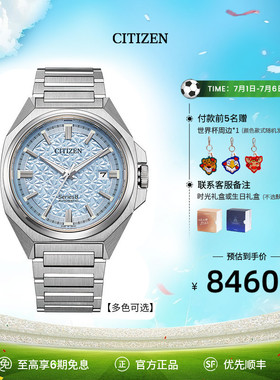 西铁城官旗正品Series 8系列机械防磁不锈钢冰蓝色盘男表NB6051