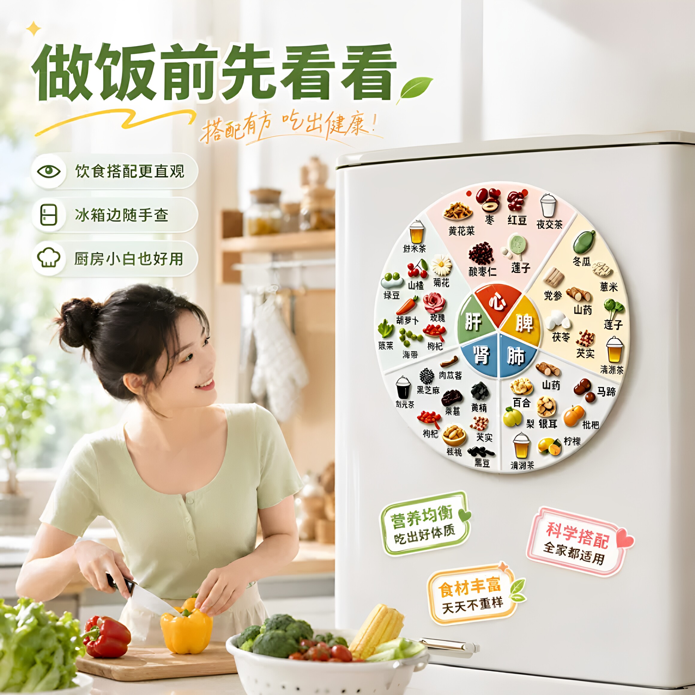 国风五谷杂粮磁性冰箱贴