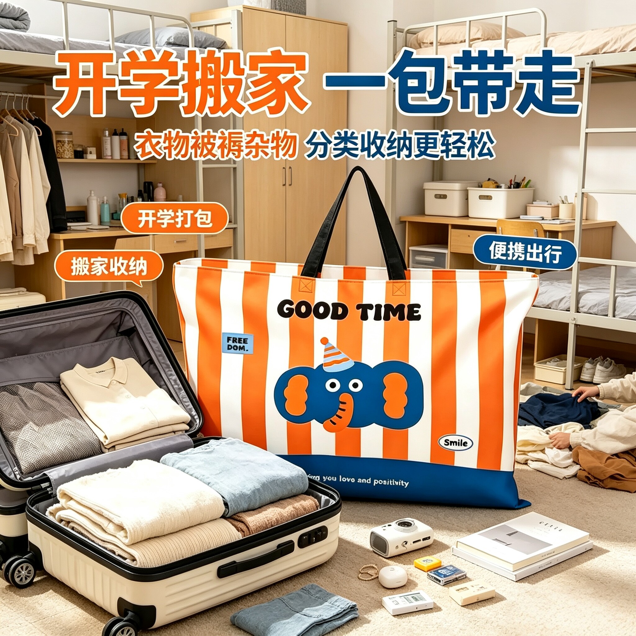 开学季被子收纳袋装衣服棉被褥搬家行李袋手提大容量整理手提袋子