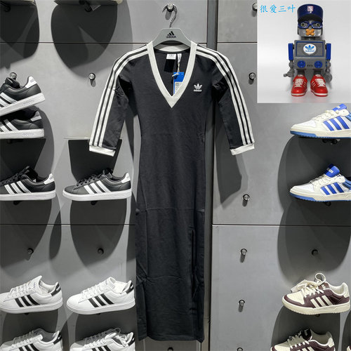 Adidas/阿迪达斯 三叶草女子时尚侧开叉运动连衣裙 IK0439