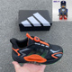 黑色JQ6719 防滑透气低帮旋钮跑步鞋 Adidas阿迪达斯 Galaxy大童款