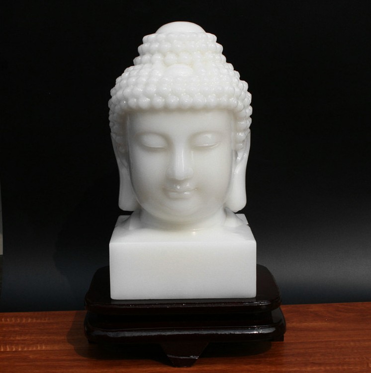 天然阿富汗玉佛祖释迦摩尼佛头玉摆件客厅工艺品玉石菩萨家居摆件