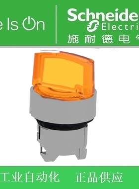 Schneider施耐德带灯选开关头ZB4BK1353三档自锁橙色ZB4-BK1353