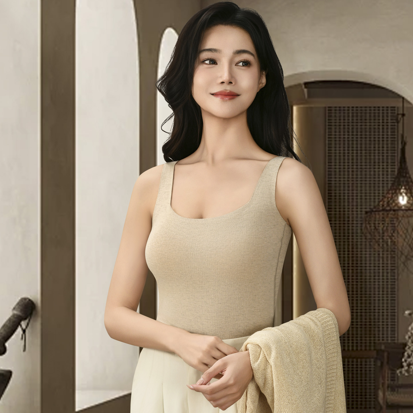 保暖背心女士带胸垫发热固定一体杯2025新款秋冬德绒打底无痕内衣