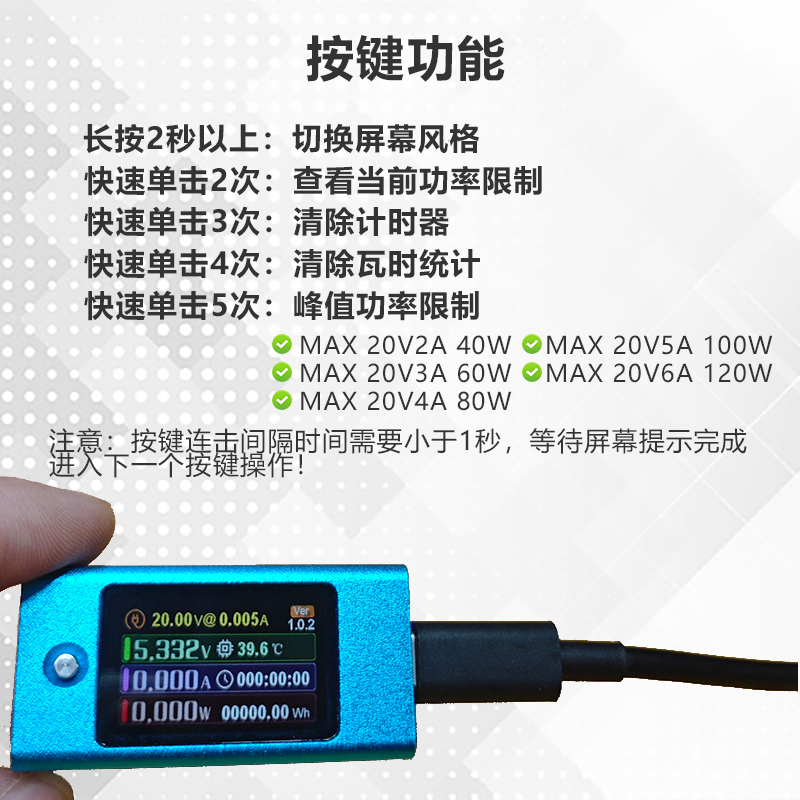 彩屏新款PD协议转换器适用华为荣耀小米红米VIVOIQOO三星闪充快充