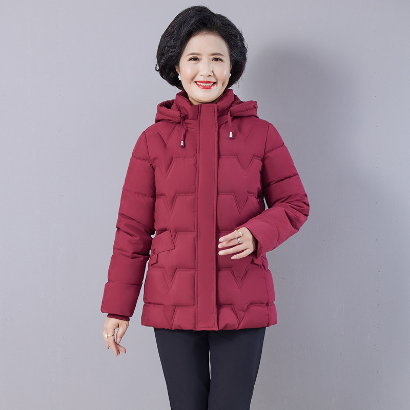 中老年短款棉衣女加肥加大码200斤棉服棉袄胖妈妈装加厚冬装