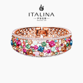 伊泰莲娜镂空金色手镯宽边轻奢小众小香风手环个性 手饰