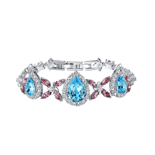 伊泰莲娜宴会系蓝色手链婚庆礼服配饰女气质水滴大石时尚个性配饰